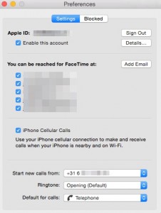 facetime instellingen om oproepen en sms te beantwoorden op Mac
