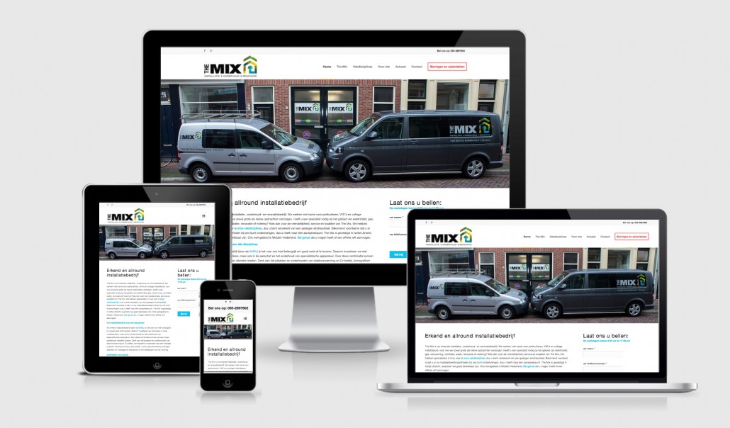 Wordpress website voor Installatiebedrijf The Mix uit Utrecht Wordpress website voor Installatiebedrijf The Mix uit Utrecht